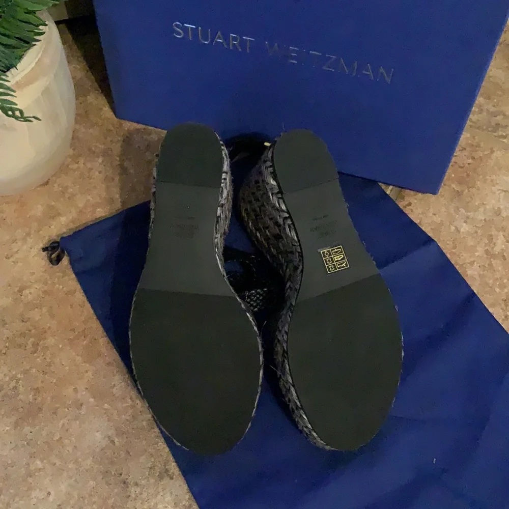 Stuart Weitzman Elsie Woven Wedges - Picture 7 of 8